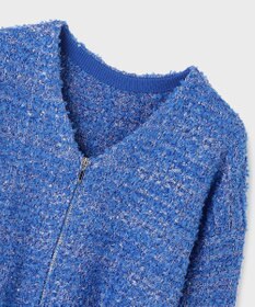 GRACE CONTINENTAL ツイードニットzipカーディガン