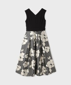 GRACE CONTINENTAL ドットボタニカルジャガードドレス