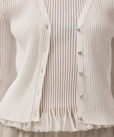 GRACE CONTINENTAL シアーフリルニットカーディガン