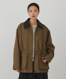 GRACE CONTINENTAL レザー衿ハンティングジャケット