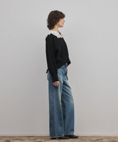 GRACE CONTINENTAL レースカラーニットトップ