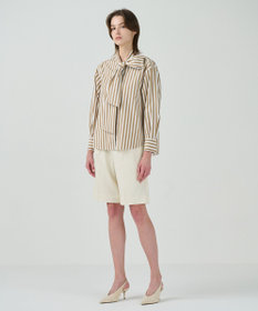 GRACE CONTINENTAL タフタストライプブラウス