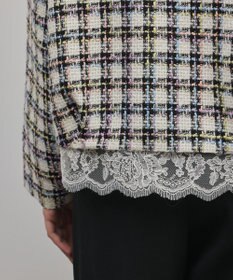 GRACE CONTINENTAL レースヘムツイードジャケット