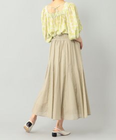 シルク綿フレアスカート, ベージュ, 36