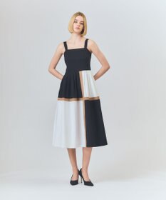 GRACE CONTINENTAL ライン配色キャミドレス ブラック