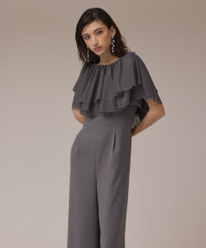 GRACE CONTINENTAL フリルケープサロペット グレー