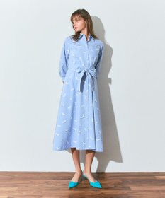 GRACE CONTINENTAL ヒールプリントシャツドレス ブルー