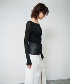 GRACE CONTINENTAL ラメシアーリブニットトップ