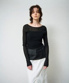 GRACE CONTINENTAL ラメシアーリブニットトップ
