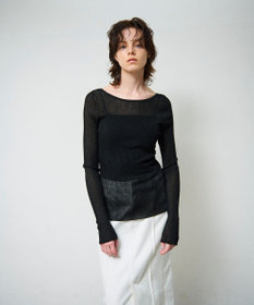 GRACE CONTINENTAL ラメシアーリブニットトップ