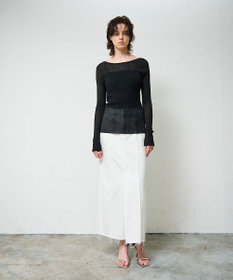 GRACE CONTINENTAL ラメシアーリブニットトップ