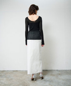 GRACE CONTINENTAL ラメシアーリブニットトップ