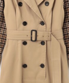 １回着用◎5.2万円◎グレースコンチネンタル　チェックコンビワンピース　トレンチ 1回着用◎5.2万円◎グレースコンチネンタル チェックコンビ