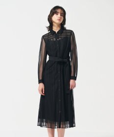 GRACE CONTINENTAL ストライプレースシャツワンピース