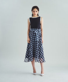 【上品】 シアーギンガムコンビワンピース / GRACE CONTINENTAL | GRACE ワンピース