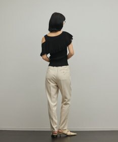 GRACE CONTINENTAL トリアセ麻調テーパードパンツ