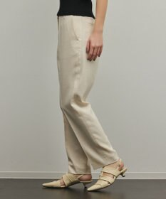 GRACE CONTINENTAL トリアセ麻調テーパードパンツ