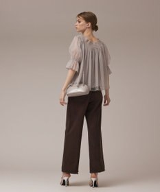 GRACE CONTINENTAL チュールシャーリングトップ