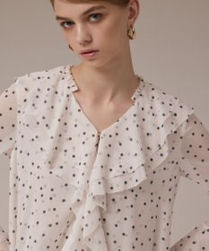 GRACE CONTINENTAL ラッフルドットトップ