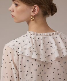 GRACE CONTINENTAL ラッフルドットトップ