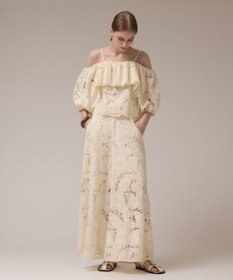 GRACE CONTINENTAL カットワークバギーパンツ