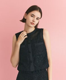 GRACE CONTINENTAL フェザーembドレス