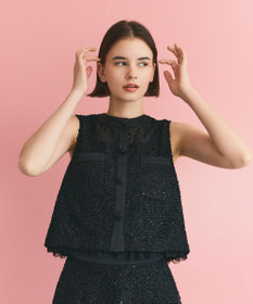 GRACE CONTINENTAL フェザーembドレス