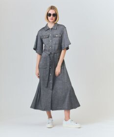 GRACE CONTINENTAL リネンデニムライクワンピース ブラック