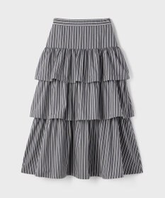 GRACE CONTINENTAL ストライプラッフルスカート