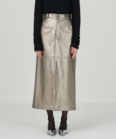 GRACE CONTINENTAL クラッシュレザータイトスカート