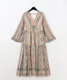 【23年製】美品　グレースコンチネンタル ストライプイカットプリントワンピース ストライプイカットプリントワンピース / GRACE CONTINENTAL