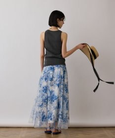 GRACE CONTINENTAL シャドーフラワープリントスカート
