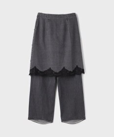 GRACE CONTINENTAL レーススカートレイヤードデニム
