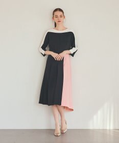 GRACE CONTINENTAL カラーブロックドレス ブラック