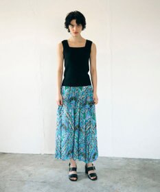 GRACE CONTINENTAL シフォンプリントギャザースカート