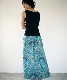 GRACE CONTINENTAL シフォンプリントギャザースカート