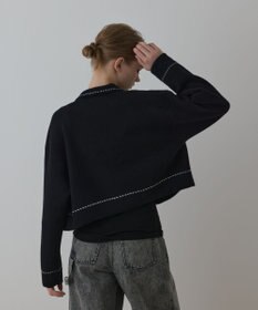 GRACE CONTINENTAL ステッチニットジャケット