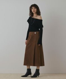 GRACE CONTINENTAL フェイクスウェードフレアスカート ブラウン