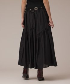 GRACE CONTINENTAL コットンシルクティアードスカート