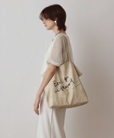 GRACE CONTINENTAL ロゴレザートート ベージュ