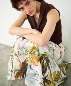 GRACE CONTINENTAL リゾートリーフプリントスカート