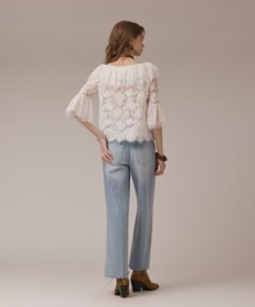 GRACE CONTINENTAL レースコンビフリルブラウス