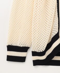 GRACE CONTINENTAL メッシュラインニットフーディ