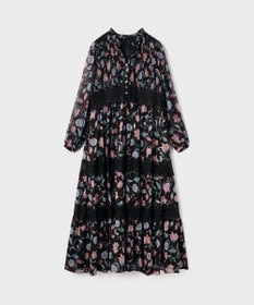 GRACE CONTINENTAL サラサプリントティアードワンピース