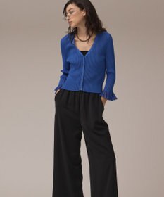 GRACE CONTINENTAL シアーフリルニットカーディガン ブルー