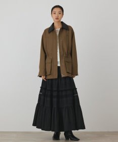 GRACE CONTINENTAL レザー衿ハンティングジャケット