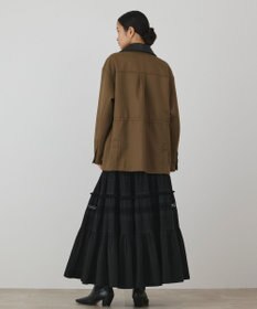 GRACE CONTINENTAL レザー衿ハンティングジャケット