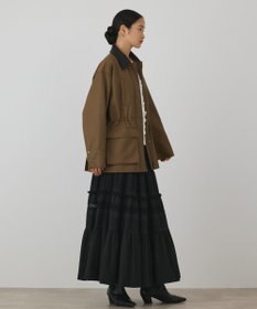 GRACE CONTINENTAL レザー衿ハンティングジャケット