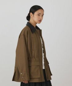 GRACE CONTINENTAL レザー衿ハンティングジャケット
