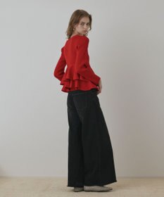 GRACE CONTINENTAL ペプラムニットカーディガン